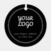 ロゴスタイリッシュ編集可能な白黒 メタルオーナメント (正面)