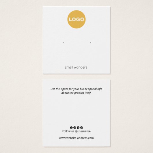 ロゴスタッドイヤリングディスプレイカードの追加 (正面&裏面)