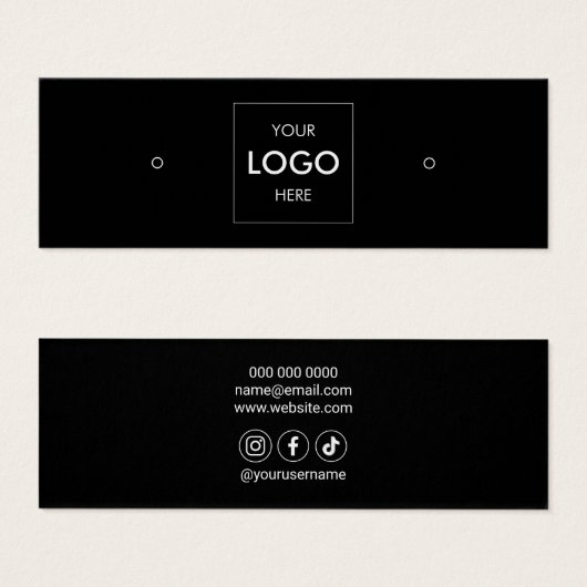 ロゴソーシャルメディアのイヤリングディスプレイ (正面&裏面)