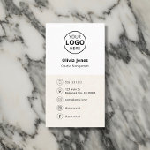 ロゴソーシャルメディアのミニマルなベージュ 名刺