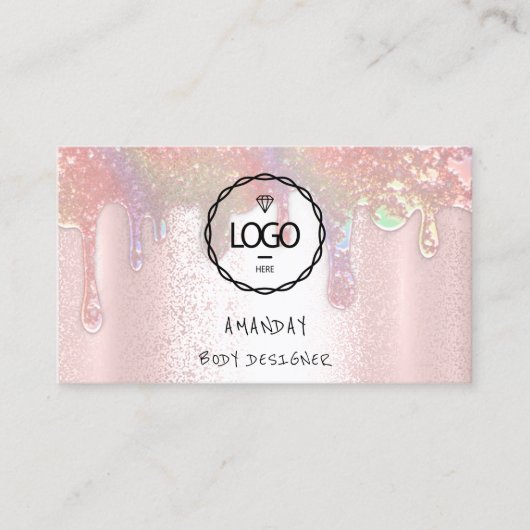 ロゴソーシャルメディアのロゴQRコードバラSOAP Drip 名刺 (正面)