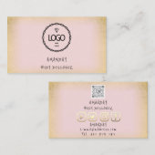 ロゴソーシャルメディアのロゴQRコード金ゴールドピンク 名刺 (正面/裏面)