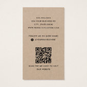 ロゴソーシャルメディアの追加QRクラフト紙名刺 (裏面)