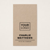 ロゴソーシャルメディアの追加QRクラフト紙名刺 (正面)