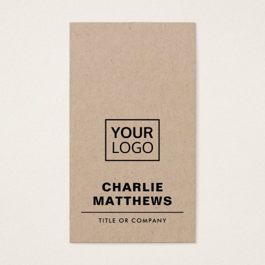 ロゴソーシャルメディアの追加QRクラフト紙名刺 (正面)