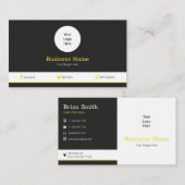 ロゴソーシャルメディアモダンのプロファイルの黄 名刺 (正面/裏面)