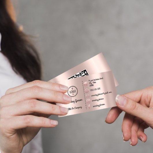 ロゴソーシャルメディア金ゴールドQRコードバラアドレス 名刺