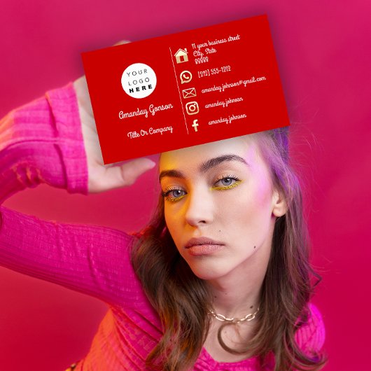 ロゴソーシャルメディア金ゴールドQRコード赤金ゴールド 名刺