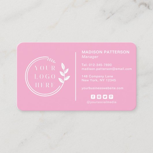 ロゴソーシャルメディアQRコードの追加企業の 名刺 (正面)