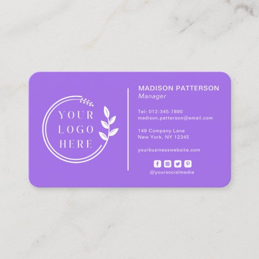 ロゴソーシャルメディアQRコードの追加企業の 名刺 (正面)