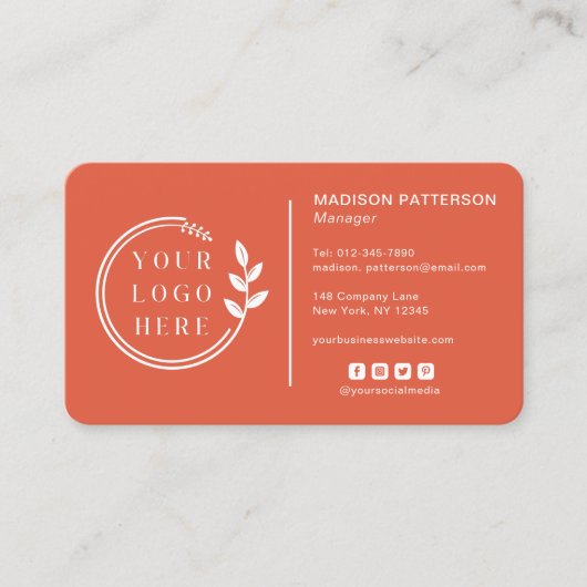 ロゴソーシャルメディアQRコードの追加企業の 名刺 (正面)