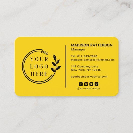 ロゴソーシャルメディアQRコードの追加企業の 名刺 (正面)