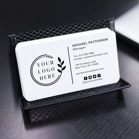 ロゴソーシャルメディアQRコードの追加企業の 名刺