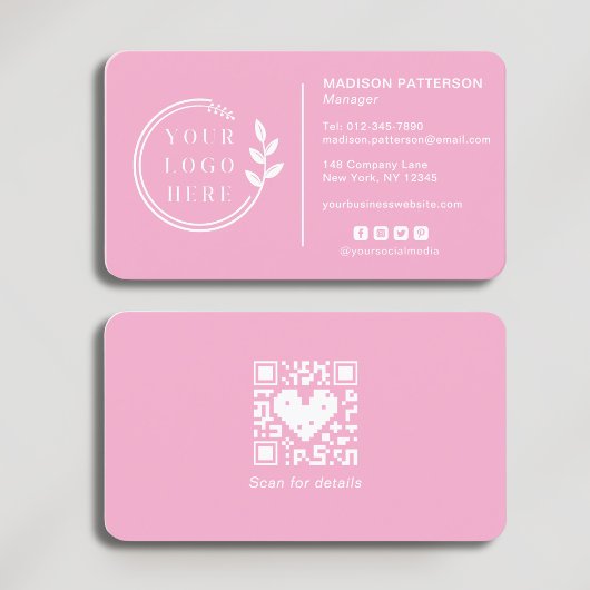 ロゴソーシャルメディアQRコードの追加企業の 名刺