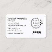 ロゴソーシャルメディアQRコードの追加企業の 名刺 (正面)