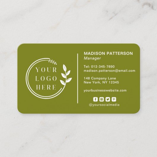 ロゴソーシャルメディアQRコードの追加企業の 名刺 (正面)