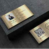 ロゴソーシャルメディアQRコードフォトカスタムエレガント 名刺