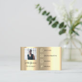 ロゴソーシャルメディアQRコードフォトカスタムエレガント 名刺 (スタンド正面)