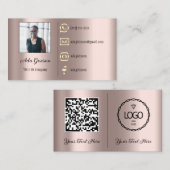 ロゴソーシャルメディアQRコードフォトカスタムバラフレーム 名刺 (正面/裏面)