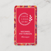 ロゴソーシャルメディアQRコードモダン赤企業の 名刺 (正面)