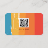 ロゴソーシャルメディアQRコードレトロヴィンテージ ストライプ 名刺 (裏面)