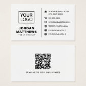 ロゴソーシャルメディアQRコード任意のカラー名刺 (正面&裏面)