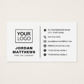 ロゴソーシャルメディアQRコード任意のカラー名刺 (正面)