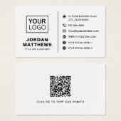 ロゴソーシャルメディアQRコード任意のカラー名刺 (正面&裏面)