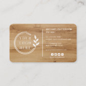 ロゴソーシャルメディアQRコード大工モダン材 名刺 (正面)