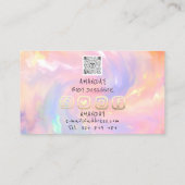 ロゴソーシャルメディアQRコード金ゴールドホログラフピンク 名刺 (裏面)