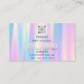 ロゴソーシャルメディアQRコード金ゴールドホログラフブルー 名刺 (裏面)