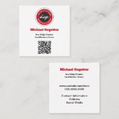 ロゴソーシャルメディアQRコード スクエア名刺 (正面/裏面)