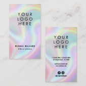 ロゴソーシャルモダンメディアアイコンのホログラフィック 名刺 (正面/裏面)