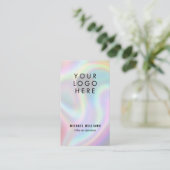 ロゴソーシャルモダンメディアアイコンのホログラフィック 名刺 (スタンド正面)