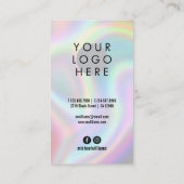 ロゴソーシャルモダンメディアアイコンのホログラフィック 名刺 (裏面)
