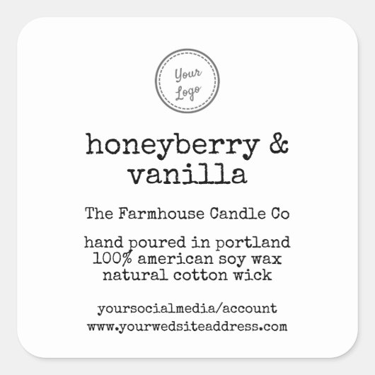 ロゴタイプのライターを追加するフォントSoy Candle スクエアシール (正面)