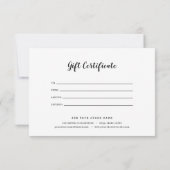 ロゴタイプライターのカスタム追加カラーギフト証明書 (裏面)