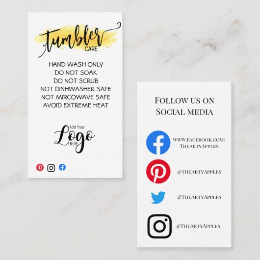 ロゴタンブラーカードを追気に加する 名刺 (正面/裏面)