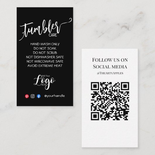 ロゴタンブラーカー気にドのビニールビジネスの追加 名刺 (正面/裏面)