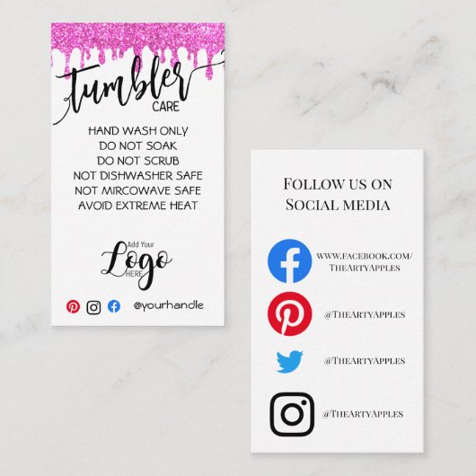 ロゴタンブラーカー気にドのビニールビジネスの追加 名刺 (正面/裏面)