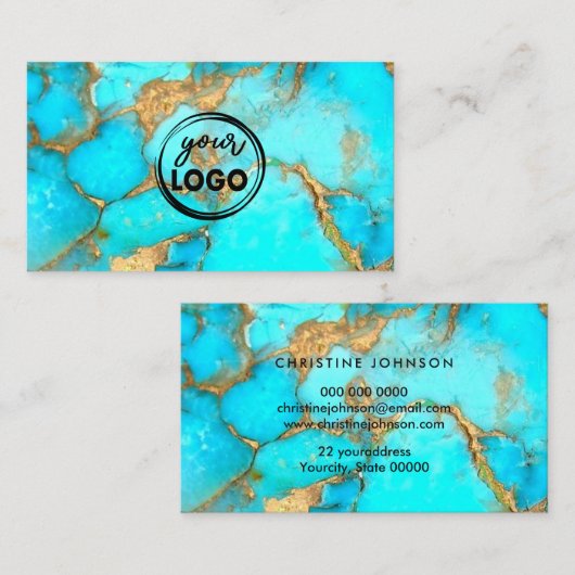 ロゴターコイズの名刺 名刺 (正面/裏面)