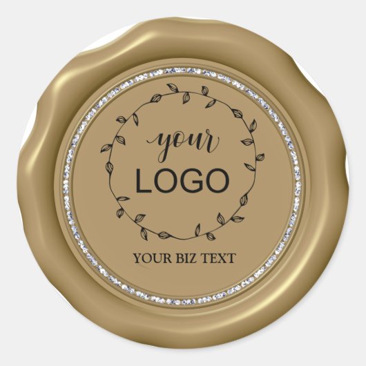 *~*ロゴダイヤモンドサークル金ゴールドワックスシール ラウンドシール (正面)