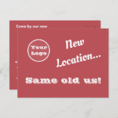 ロゴダイレクトメールの新しい場所広告の ポストカード (正面/裏面)