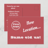 ロゴダイレクトメールの新しい場所広告の ポストカード (正面/裏面)