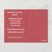 ロゴダイレクトメールの新しい場所広告の ポストカード (裏面)