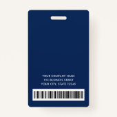 ロゴダークブルーフェイクゴールデンウェーブ従業員名ID バッジ (裏面)