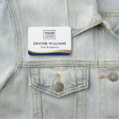 ロゴダークブルーフェイクゴールデン縁どグラデーシエレガントョン 名札 (インサイチュ)