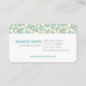 ロゴティール(緑がかった色)Leopard印刷ロカビリーパターン 名刺 (裏面)