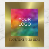 ロゴテキストを追加 偽のゴールド エレガント テンプレート ワインラベル (シングルラベル)