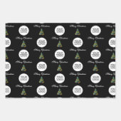 ロゴテキストプロモーション クリスマスツリー ブラックを追加 ラッピングペーパーシート (正面3)